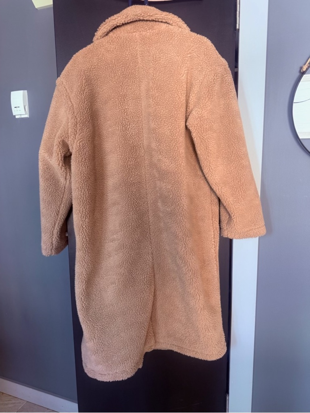 Fabletics Long X Khloe Camel Teddy Coat - Picture 2 of 6